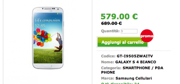 Offerta Samsung Galaxy S4