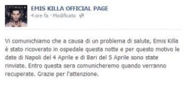 Emis Killa concerti annullati