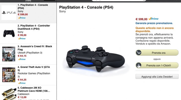 Playstation 4 su amazon.it